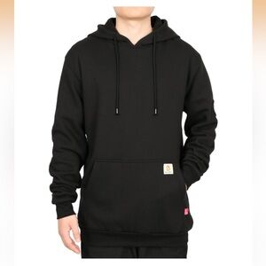 BOCOMAL FR Black Hoodie Sweatshirt Pullover Cotton Fleece Flame Resistant